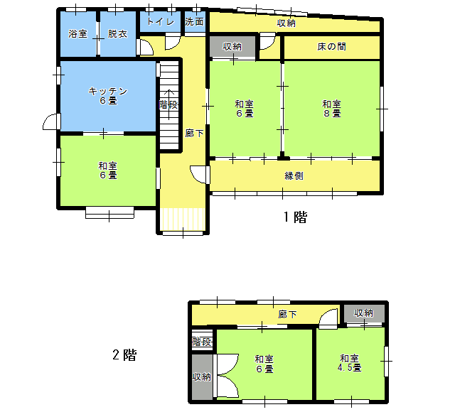 ゆとりの5Kの間取り